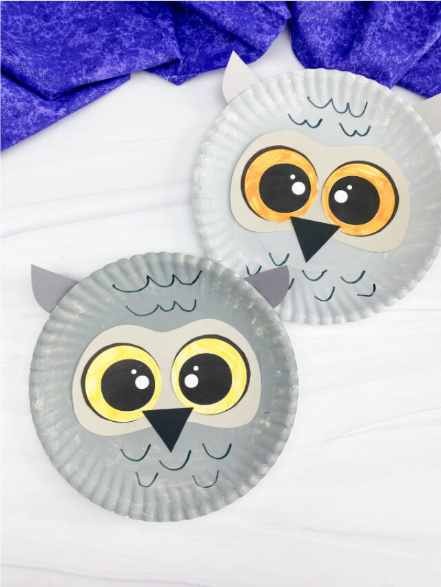 Snowy Owl Paper Plate Craft For Kids [Free Template] Story