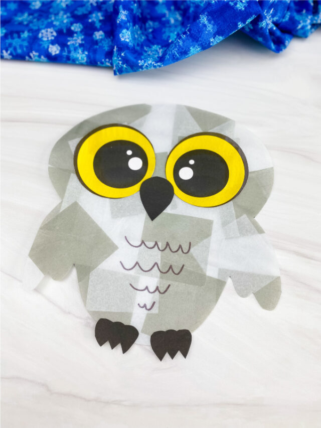 Snowy Owl Contact Paper Craft For Kids [Free Template] Story