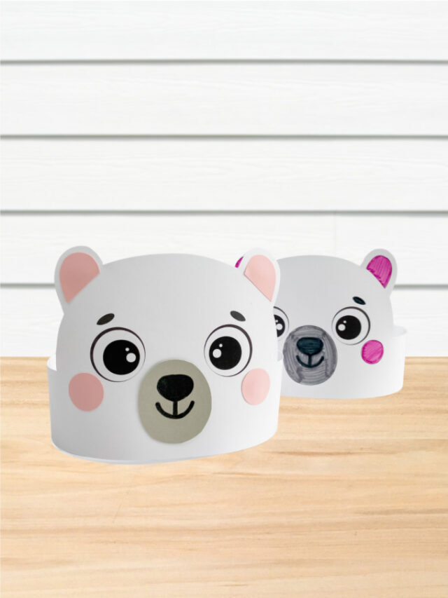 Polar Bear Headband Craft For Kids [Free Template] Story