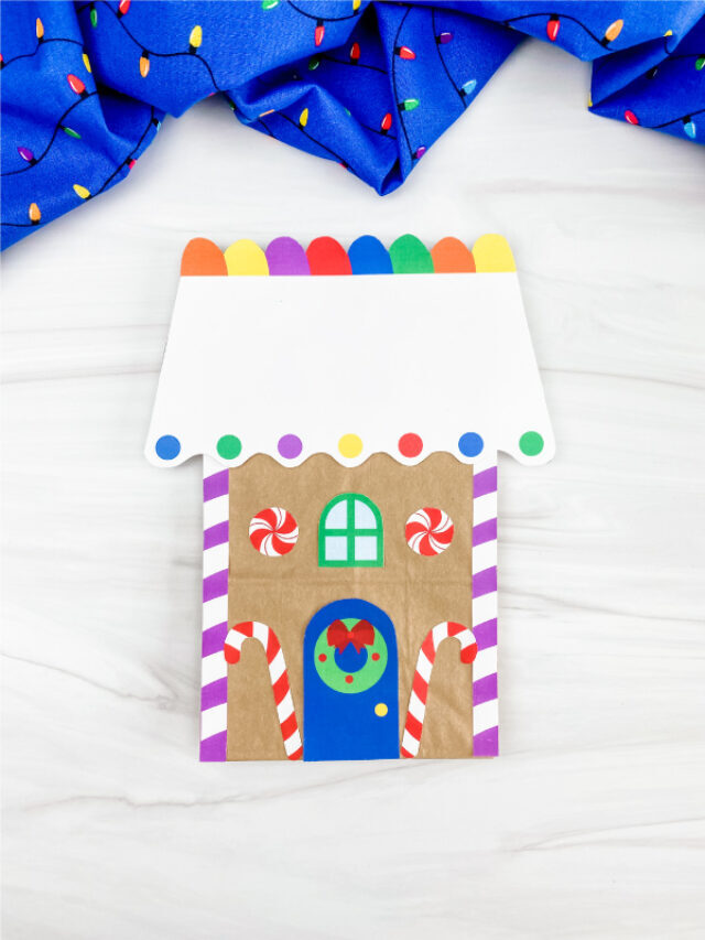 Gingerbread House Paper Bag Craft [Free Template] Story
