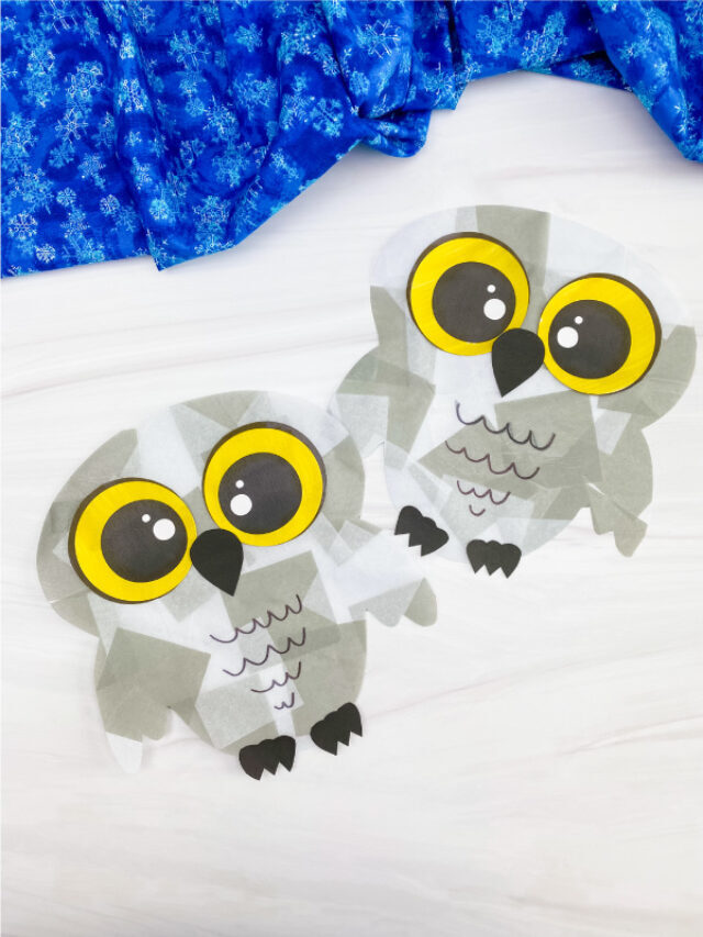 Snowy Owl Contact Paper Craft For Kids [Free Template] Story