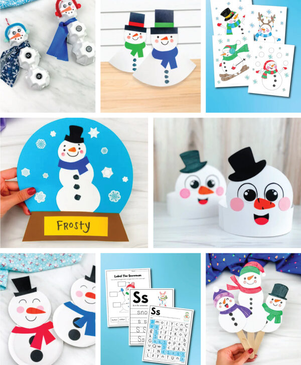 snowman activities image collage