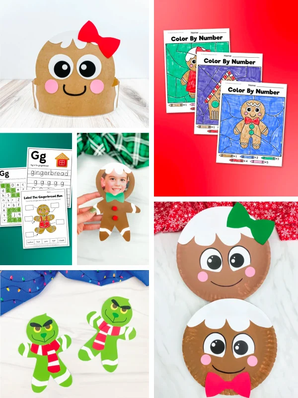 gingerbread man activities image collage