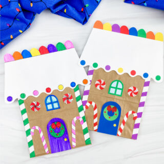 Gingerbread House Paper Bag Craft [Free Template]