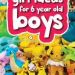 Pokemon toy background with the words Pokemon gift ideas for 6 year old boys