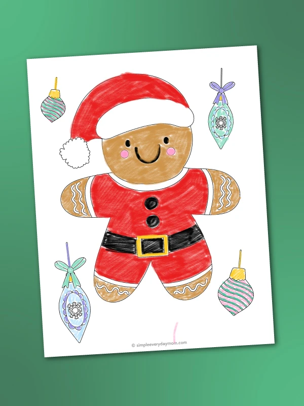 gingerbread Santa coloring page