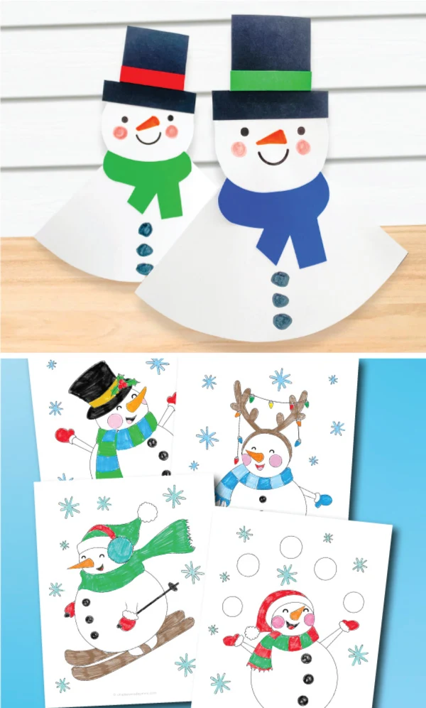 rocking snowman and snowman coloring pages image collage