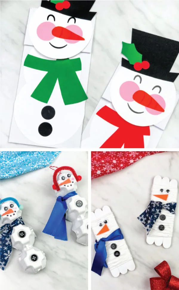 snowman activities image collage