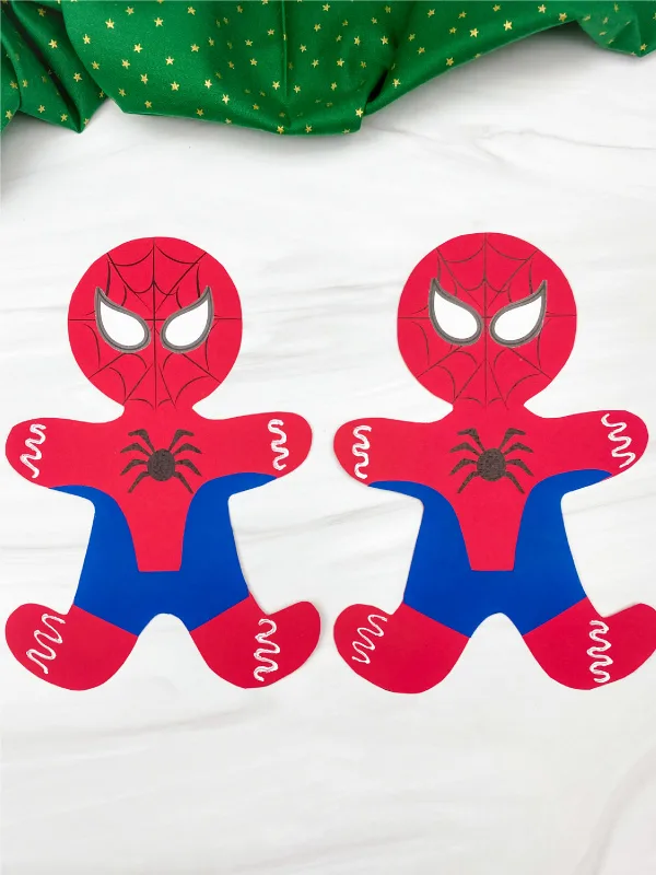 2 spiderman gingerbread man crafts