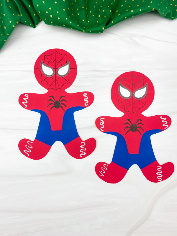2 spiderman gingerbread man crafts
