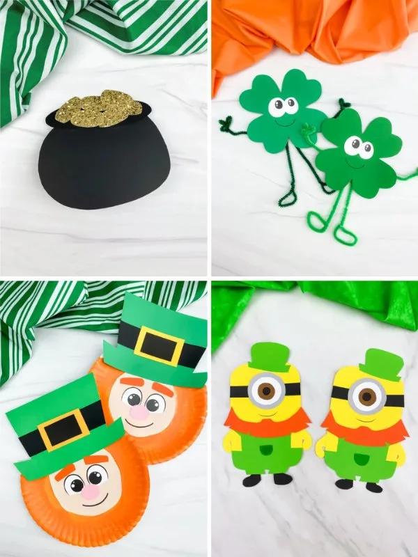 collage image of Daycare St. Patrick's Day Crafts
