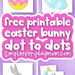 Easter bunny connect the dot printables image collage with the words free printable easter bunny dot to dots