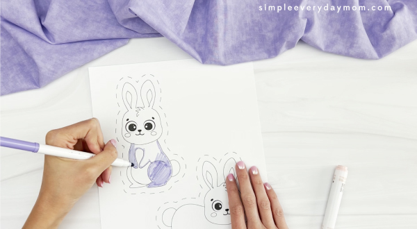 hand coloring in bunny printable