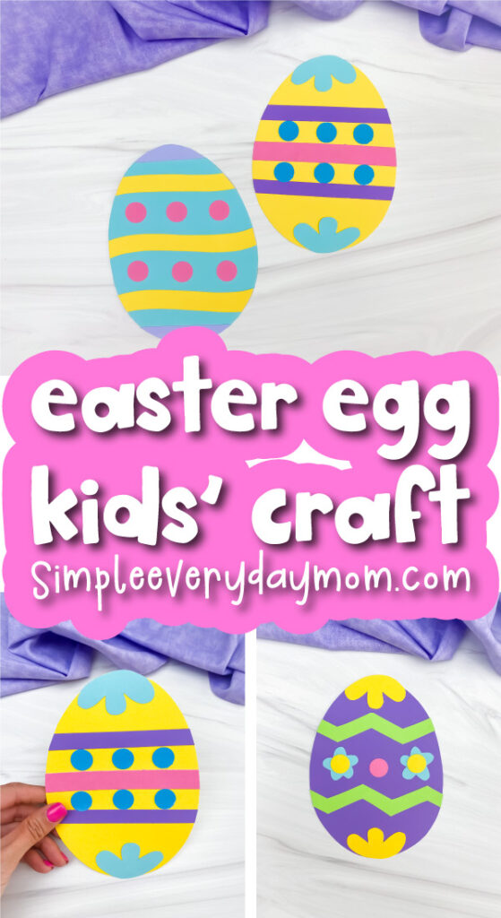 Easter egg craft image collage with the words Easter egg kids' craft