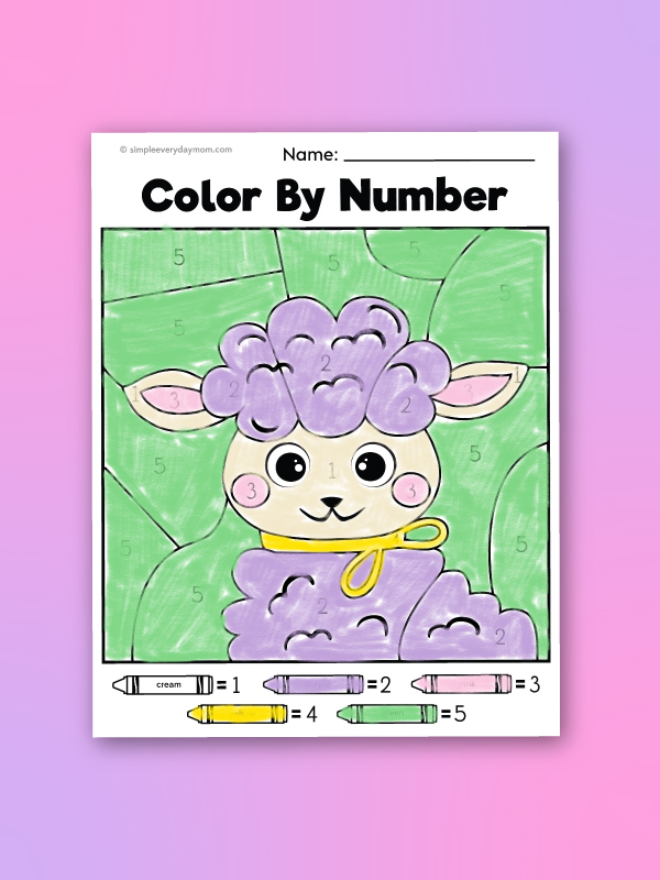 sheep color by number printable