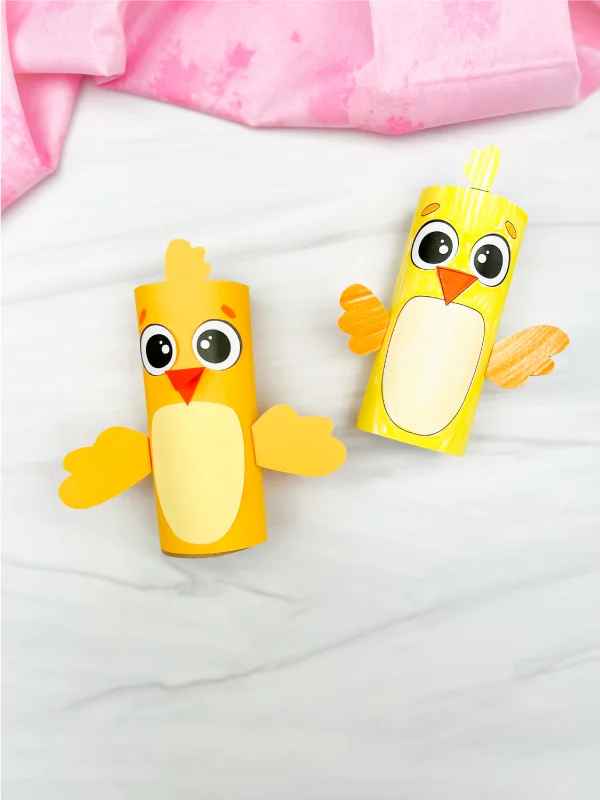 2 toilet paper roll chick crafts