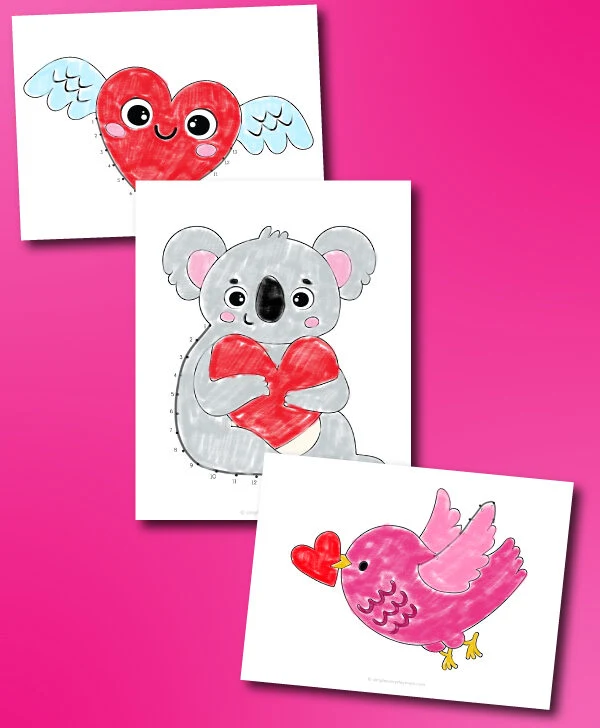 Valentine connect the dot printables