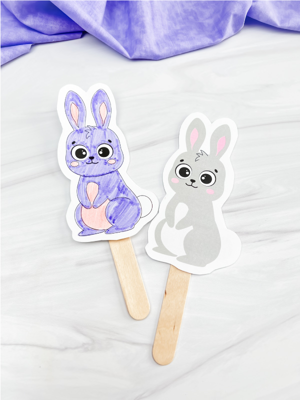 Easter bunny stick puppets