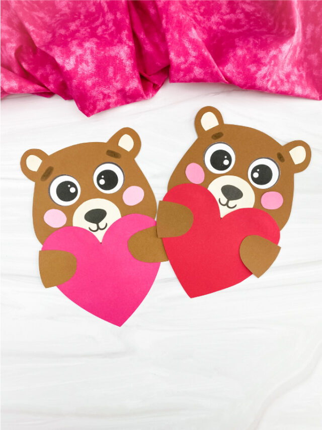 Bear Valentine Craft For Kids [Free Template] Story