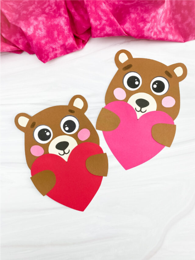 Bear Valentine Craft For Kids [Free Template] Story
