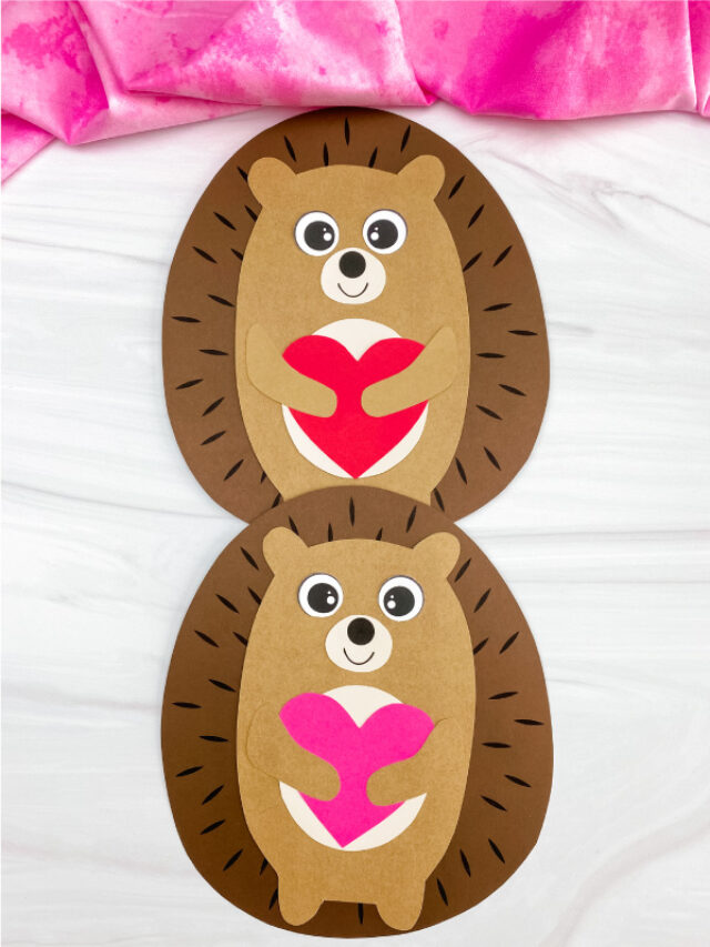 2 hedgehog valentine crafts