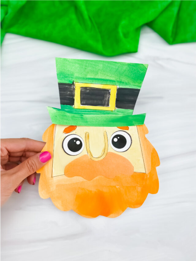 hand holding leprechaun craft