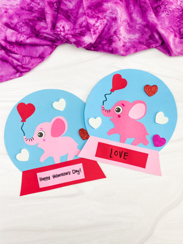 Valentines Day Snow Globe Craft For Kids [Free Template] Story