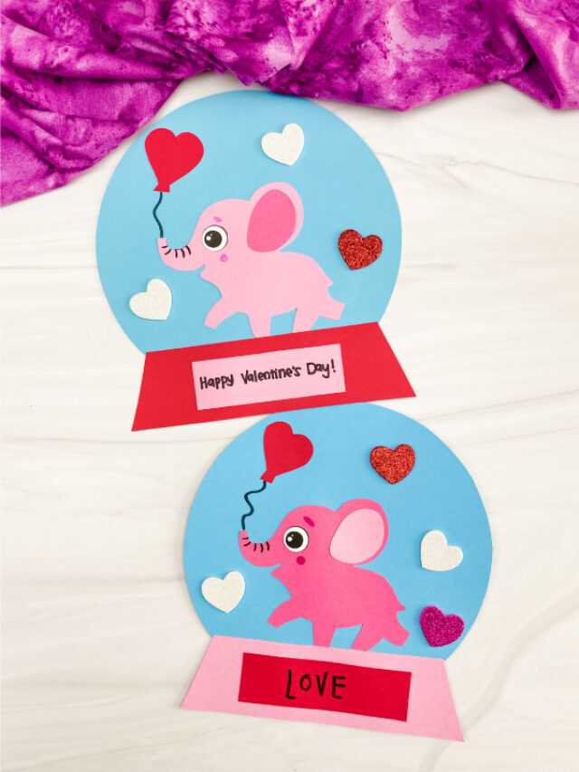 Valentines Day Snow Globe Craft For Kids [Free Template] Story