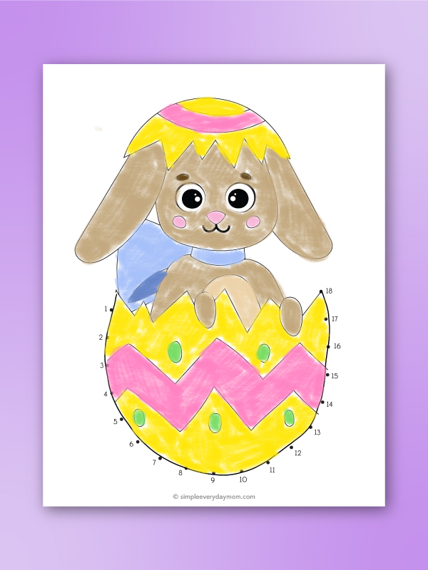 Easter bunny dot to dot printable