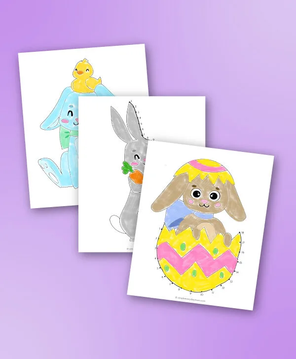 Easter bunny dot to dot printables