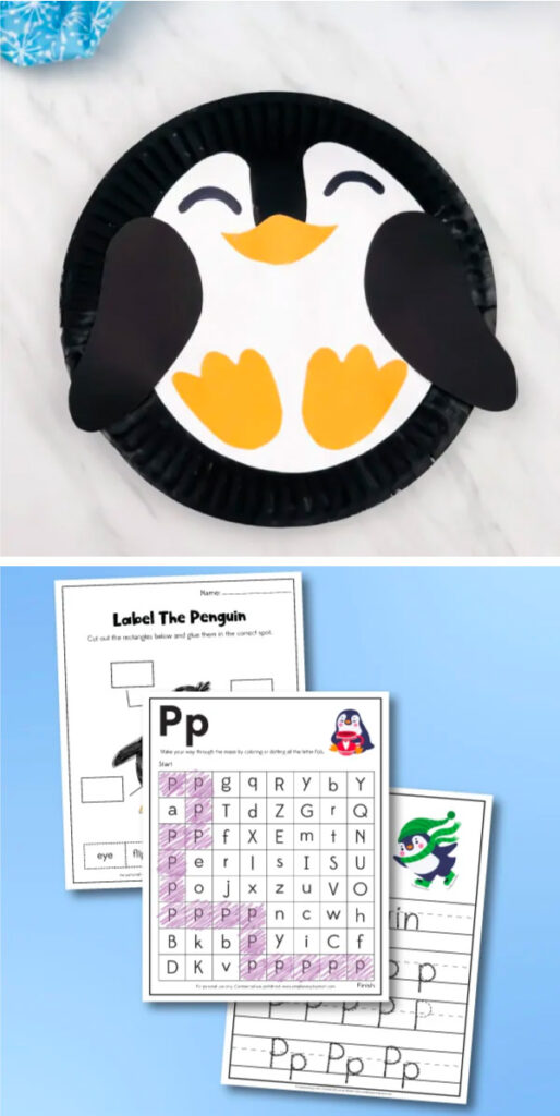 paper plate penguin and penguin worksheets