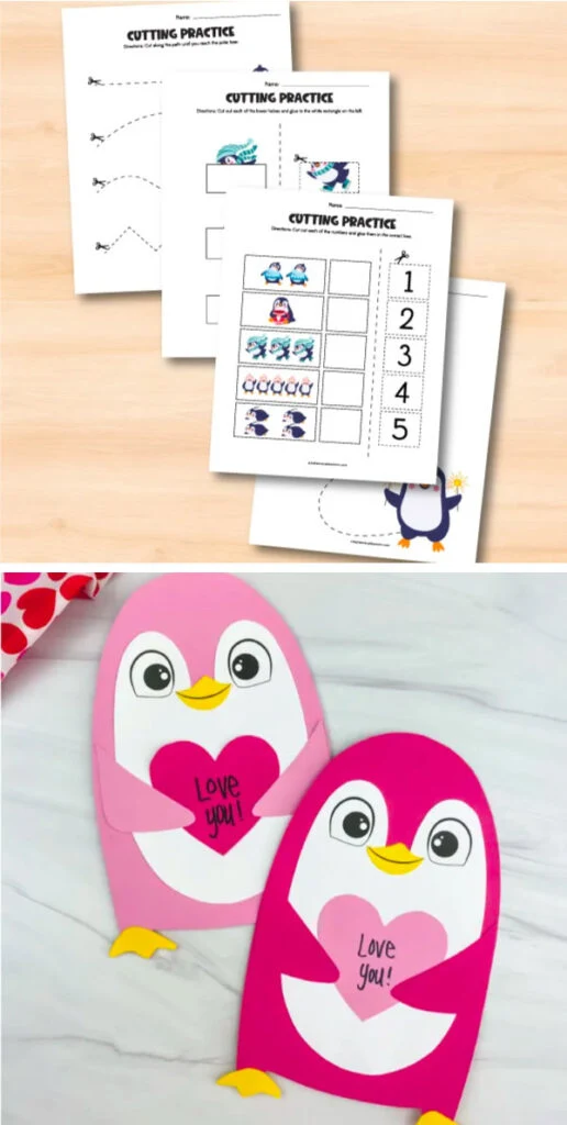 penguin worksheets and penguin valentine craft