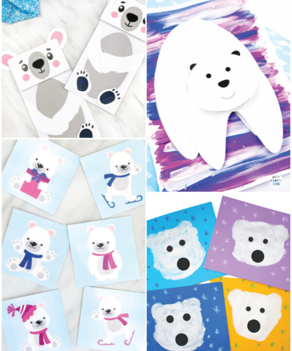 polar bear activities image collage