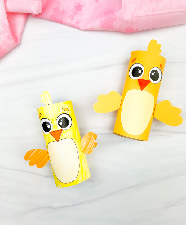 2 toilet paper roll chick crafts