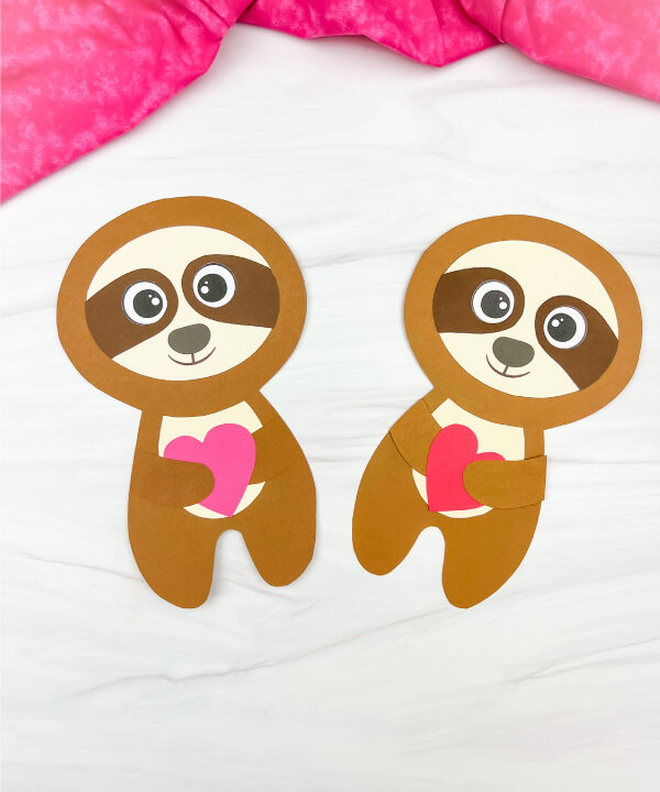 2 sloth Valentine crafts