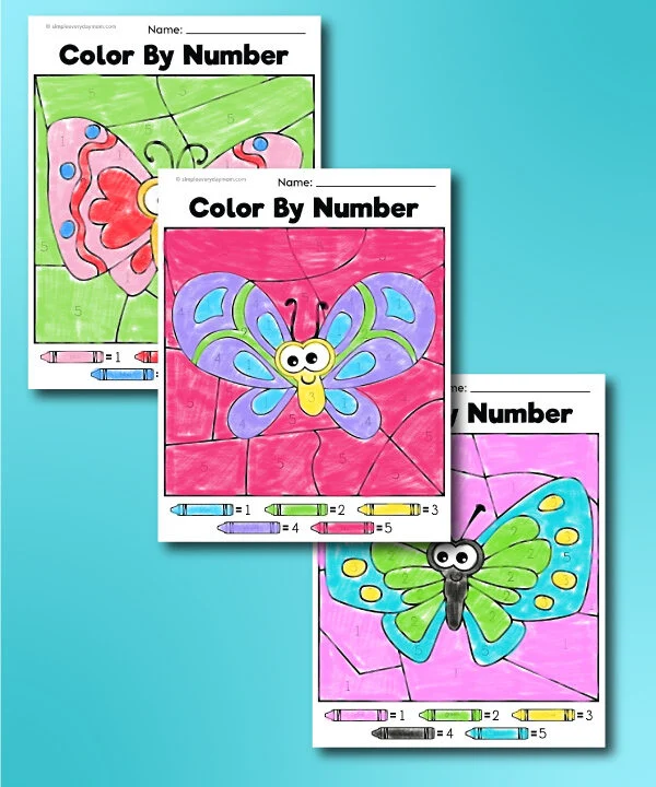 butterfly color by numbers