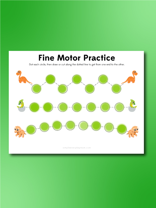 dinosaur dot marker fine motor practice page