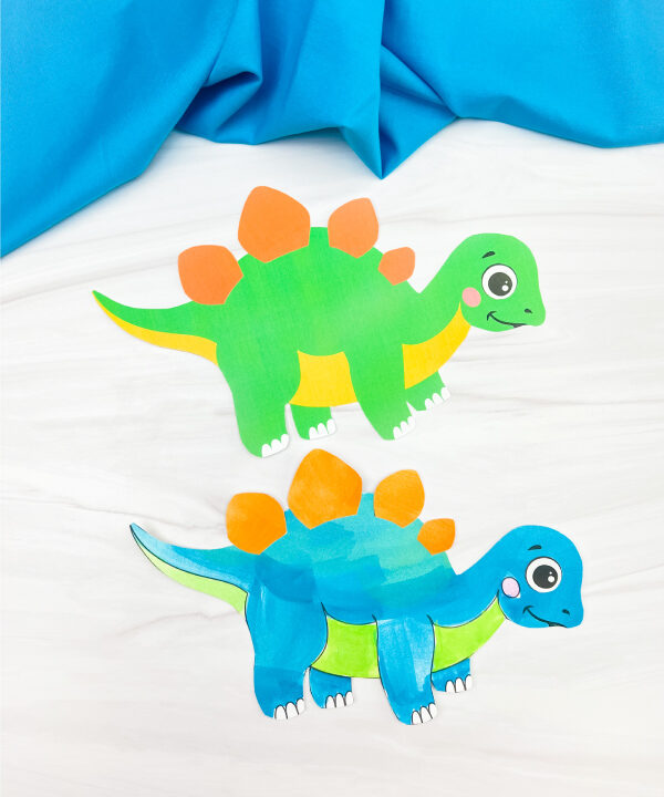 2 dinosaur cut and paste crafts