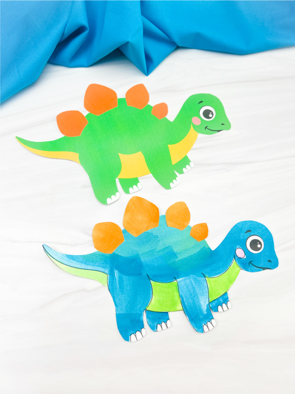 2 dinosaur cut and paste crafts
