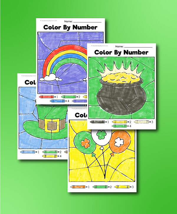 St. Patrick's Day color by number printables