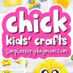 chick crafts image collage with the words chick kids' crafts