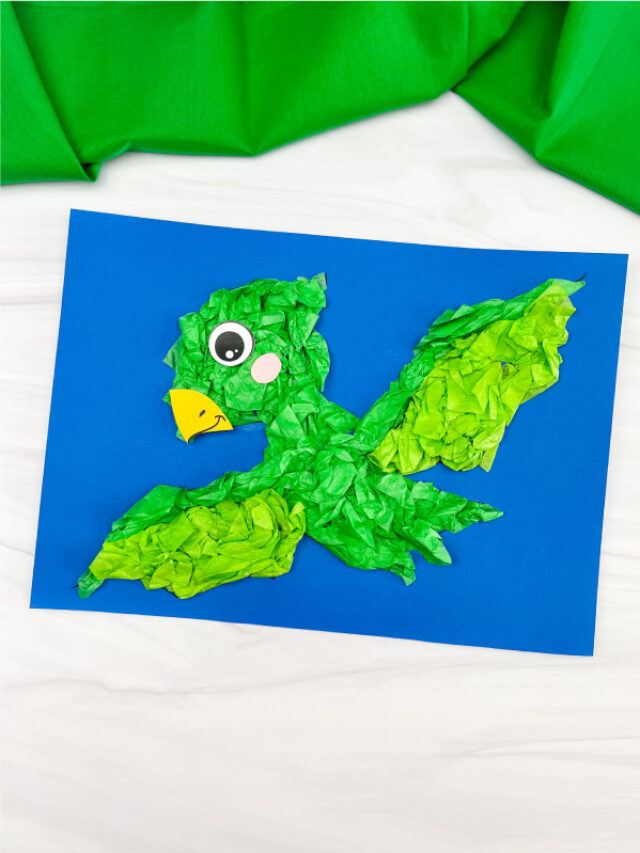 Dinosaur Tissue Paper Craft For Kids [Free Template] Story