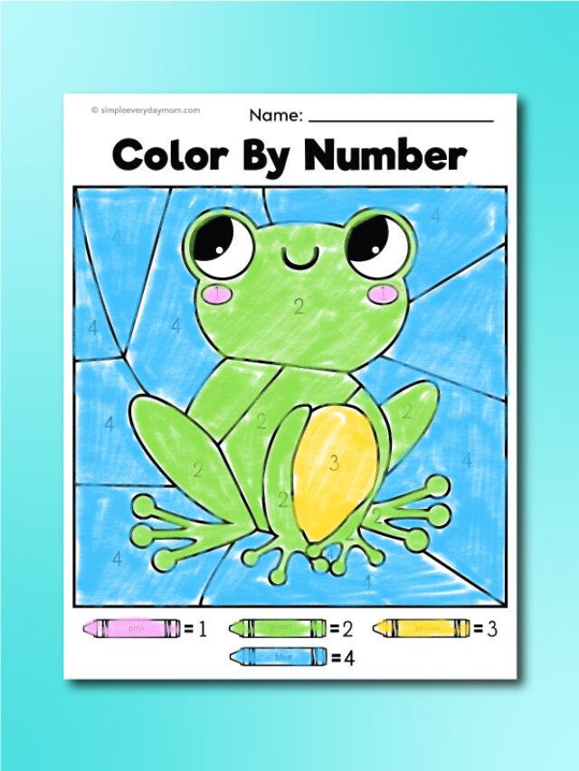 Frog Color By Number Printables For Kids Story