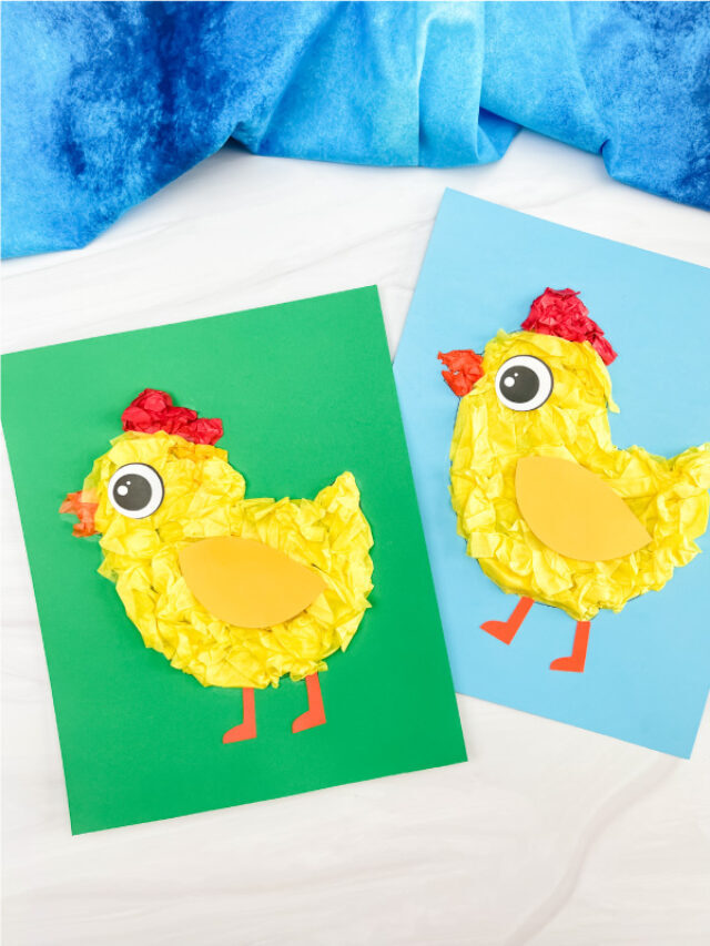 Chick Tissue Paper Craft For Kids [Free Template] Story