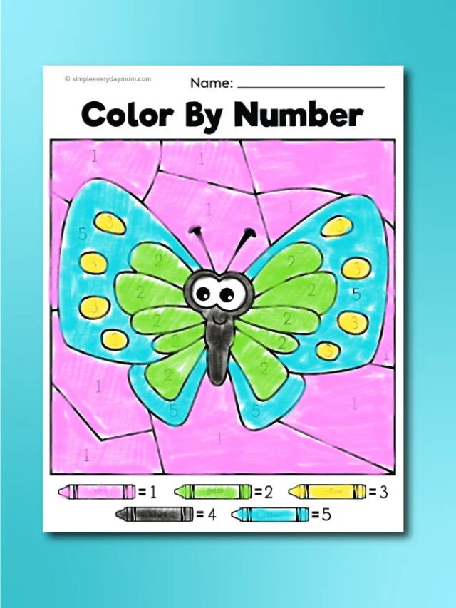 Butterfly Color By Number Printables [Freebie] Story