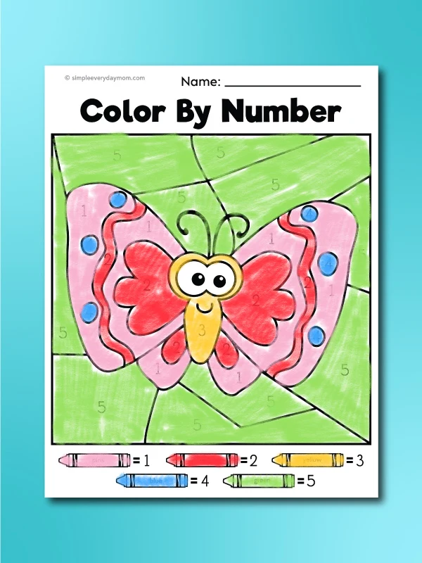 butterfly color by number