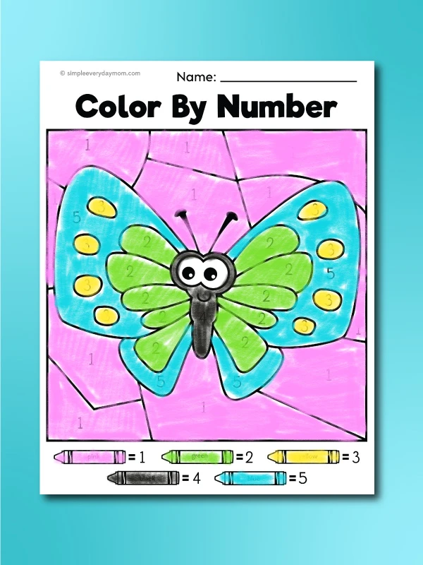 butterfly color by number
