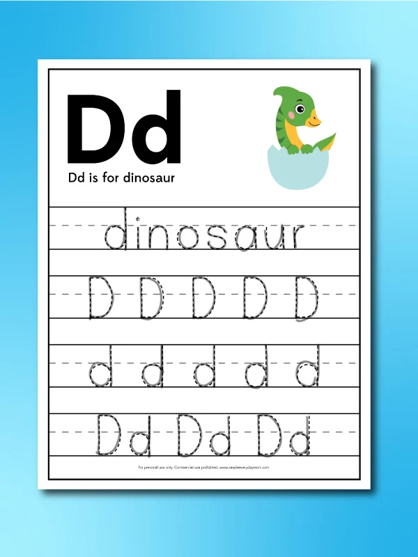 dinosaur handwriting worksheet