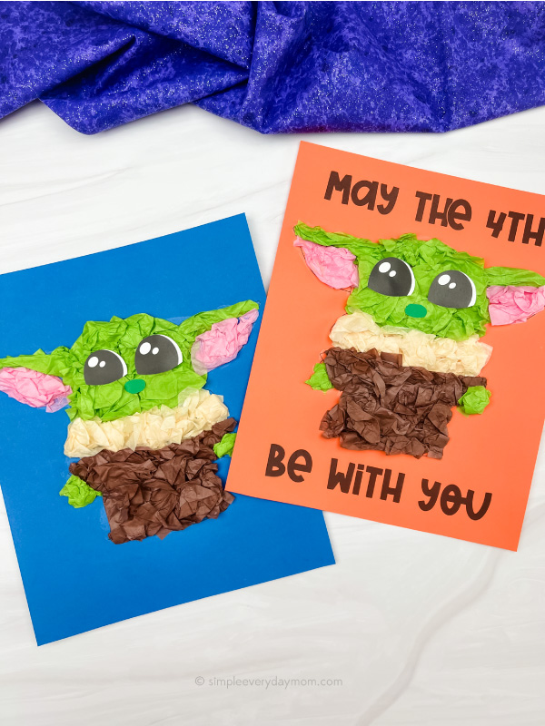2 Baby Yoda tissue paper crafts