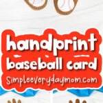 handprint baseball card craft image collage with the words handprint baseball card